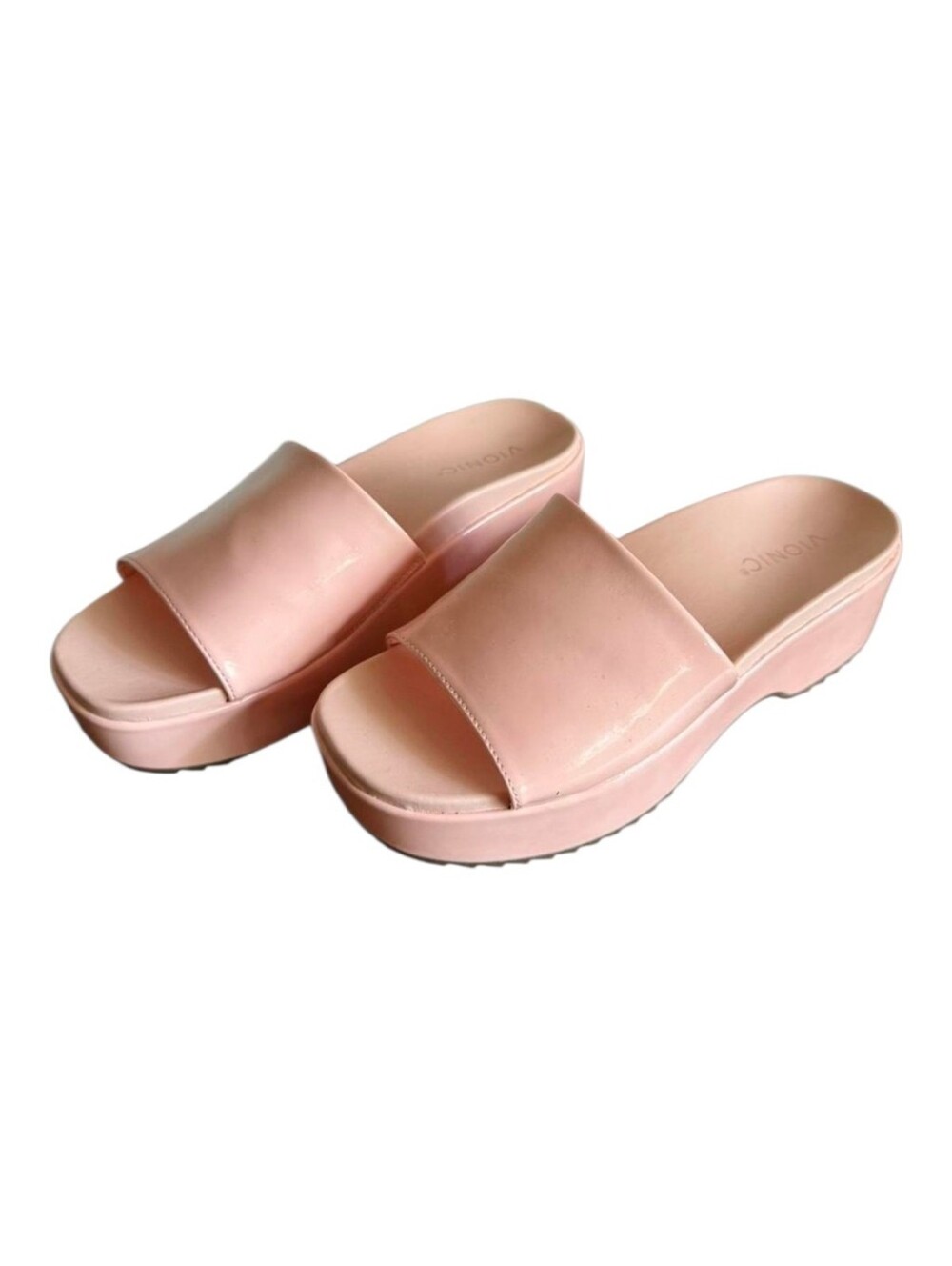 Vionic Blush Pink Platform Slide Sandals